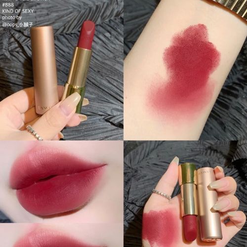 免税正品兰蔻口红196粉金888菁纯丝绒雾面哑光唇膏胡萝卜色小野莓