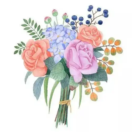 清新的水彩手捧花适合临摹练习的手绘花束素材收藏