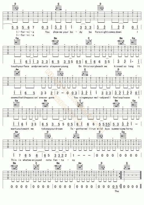 young for you 吉他谱 -vanlepie-玩乐派