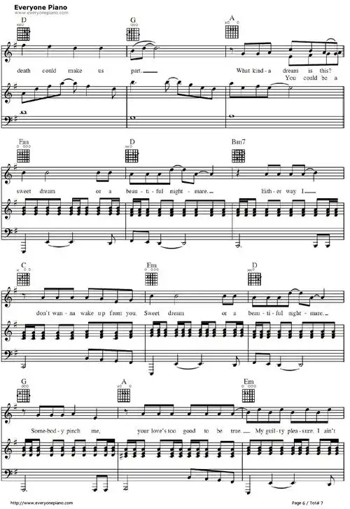 sweet dreams钢琴谱_beyonce