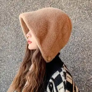 大脸帽子女胖脸新款秋冬女大头围百搭渔夫帽60超大可爱包头保暖帽