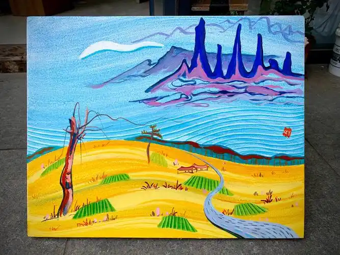 家乡的田野上布面油画