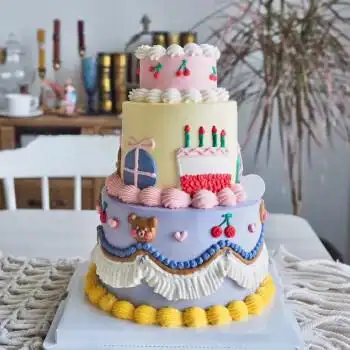 侠手绘水果蛋糕公司庆典周岁满月贺岁送长辈家人 b款 16寸 12寸 10寸