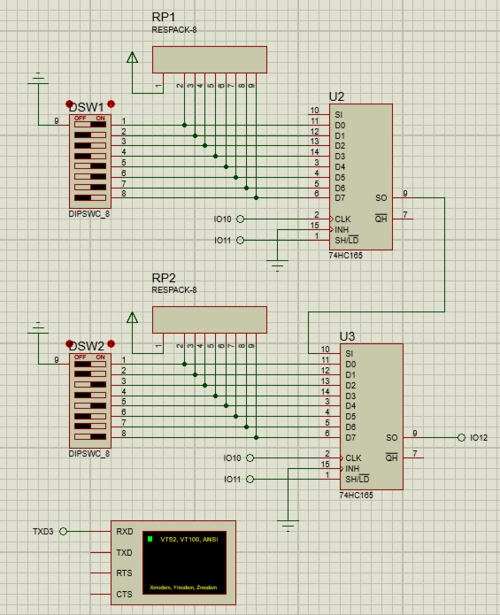 74hc165双级联电路图由图4可知,u2芯片的9号串行数