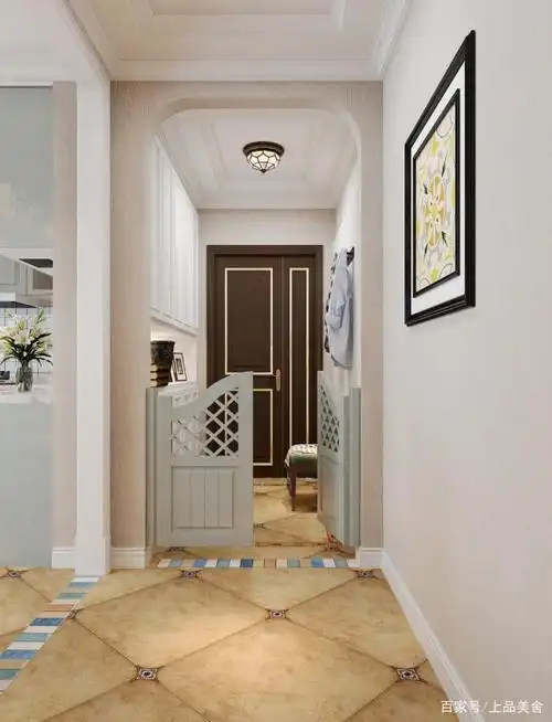 128平米美式风格,玄关鞋柜这么装修再也不用担心换鞋的尴尬