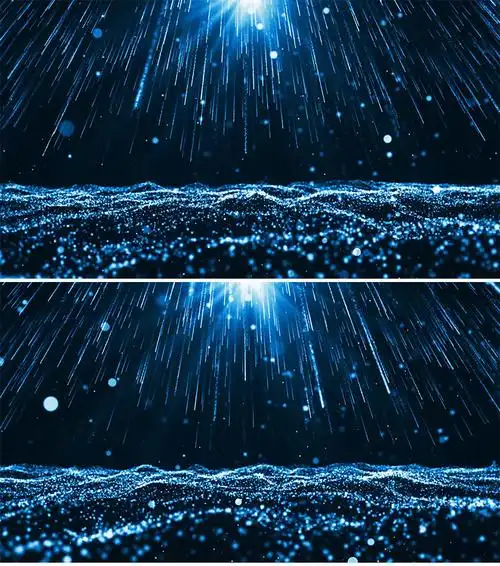 4k蓝色梦幻空间粒子舞台背景