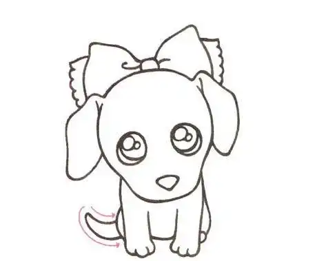 小狗儿童画图片_发呆的小狗儿童绘画图集