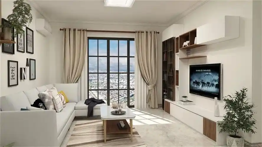 索菲亚家具,124㎡胡桃木三房,玄关兼作休闲区,简直美哭我!