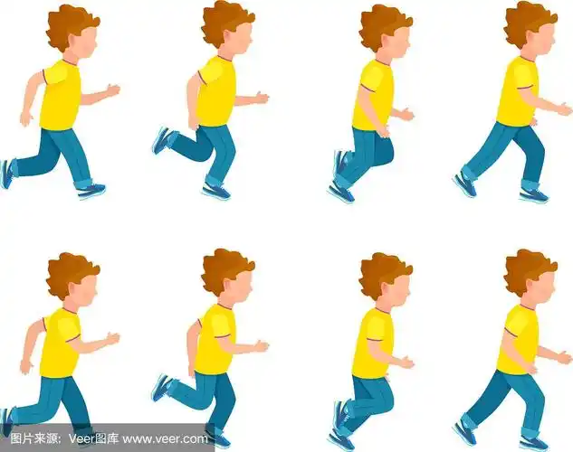 奔跑男孩动画精灵设置8帧循环
