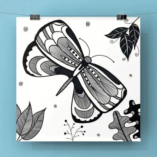 78岁线描课程翩翩蝴蝶