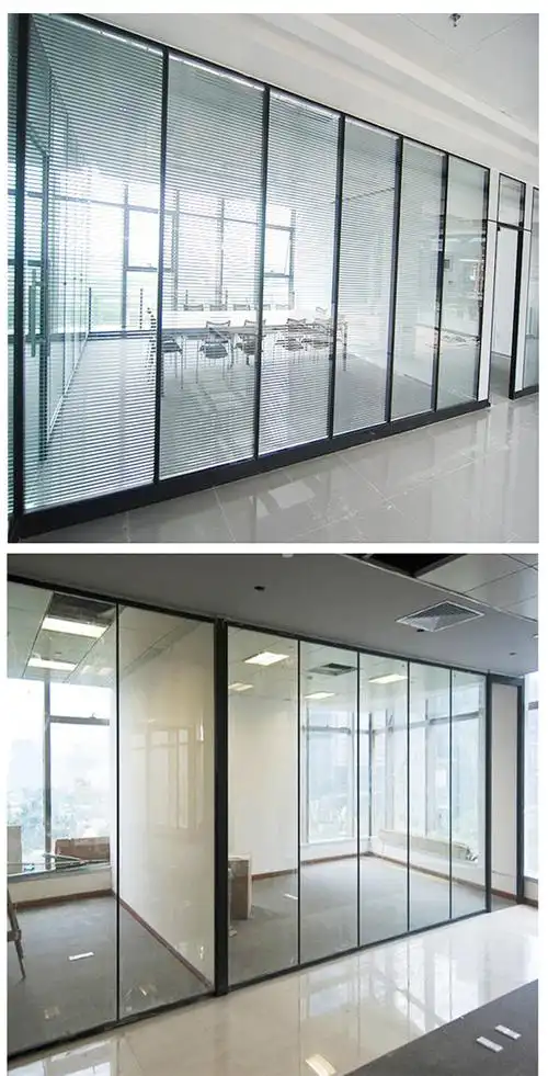 办公室隔墙全钢防火玻璃隔断 玻璃隔断钢化玻璃 办公室学校酒店高隔断