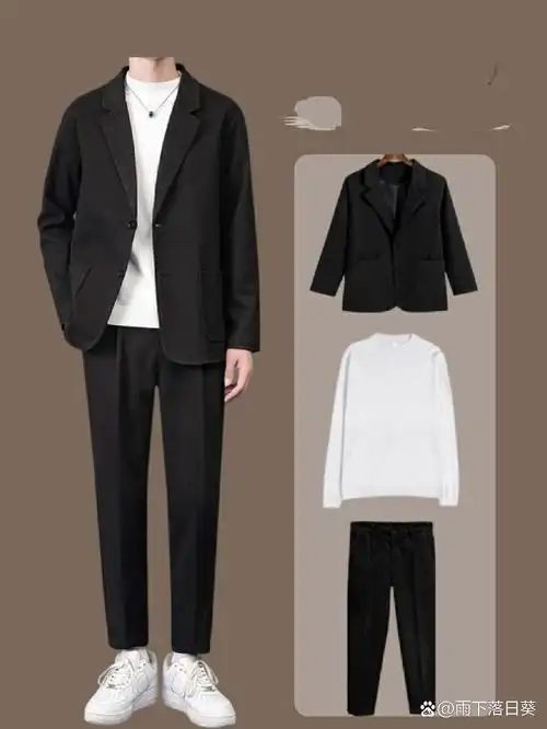 男士早春休闲西装外套搭配|通勤轻熟风穿搭