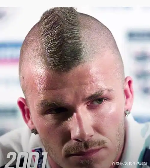 2001年小贝的莫西干头型也曾风靡世界.