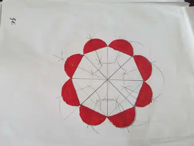 赤峰八中九年一班数学学科活动———八瓣花图案设计活动
