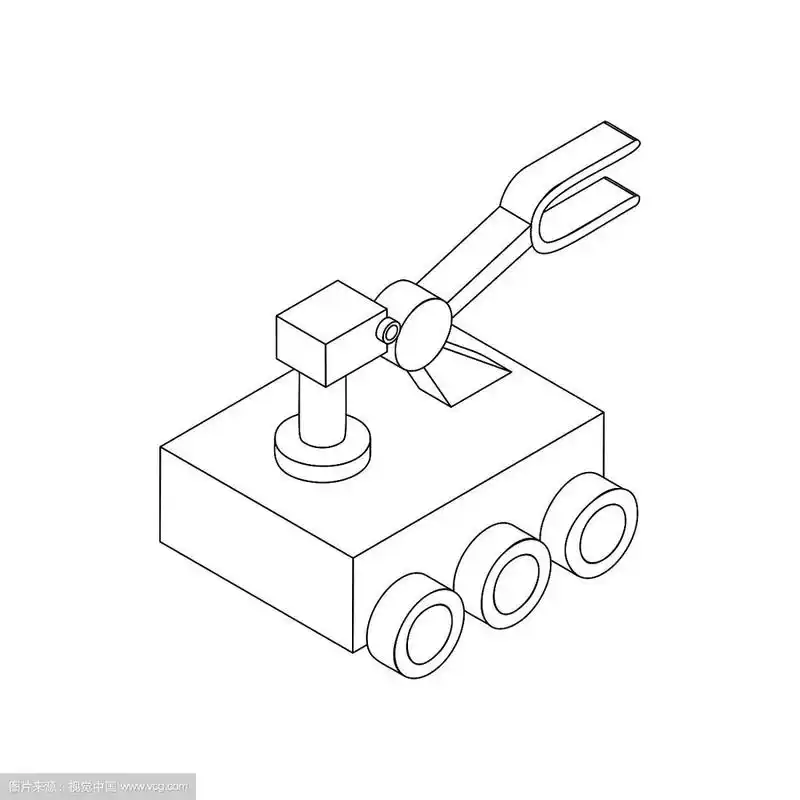 火星探测车图标等距3d风格