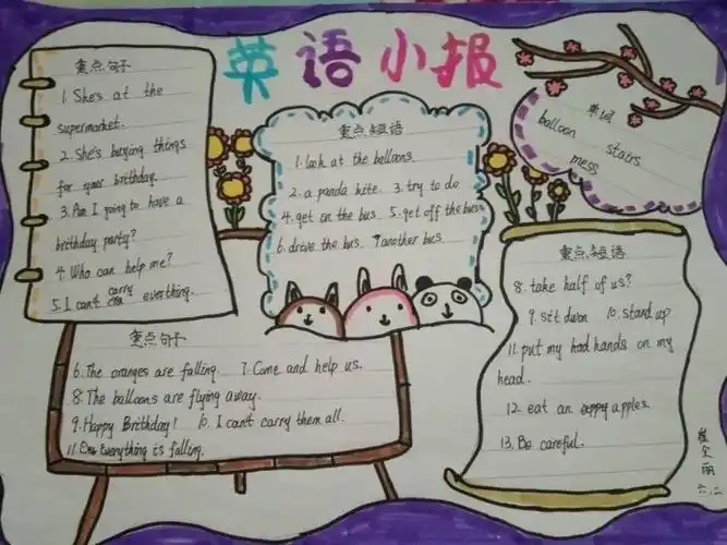 6.2～～"停课不停学"之m4英语小报展