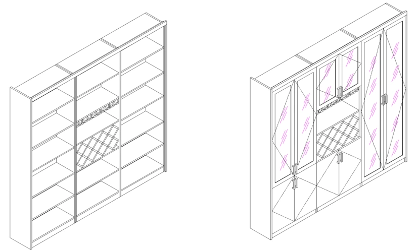 【餐厅系统】酒柜样柜一