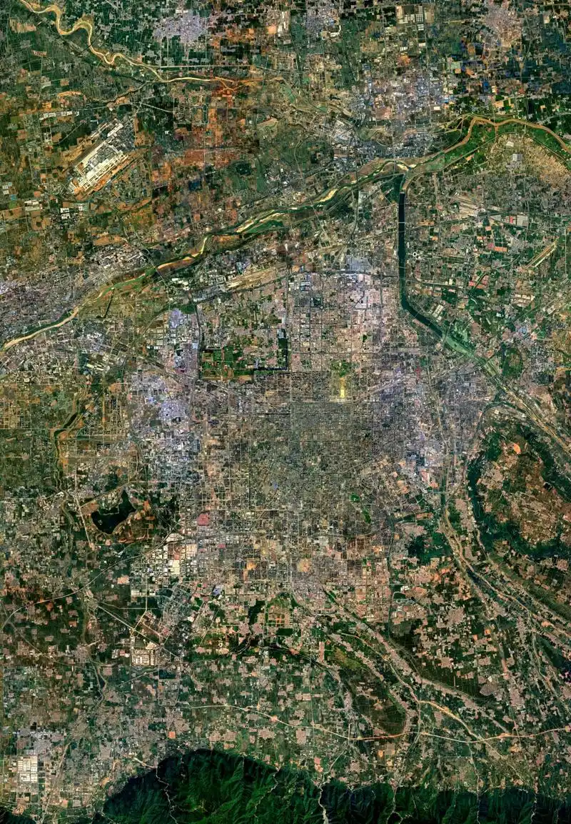 陕西省西安市最近卫星图(7) 2023年7月初卫星影像图片,古都陕西省西安