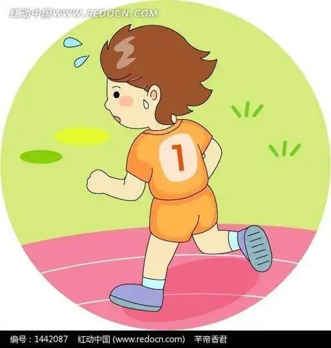 跑步小人简笔画彩色