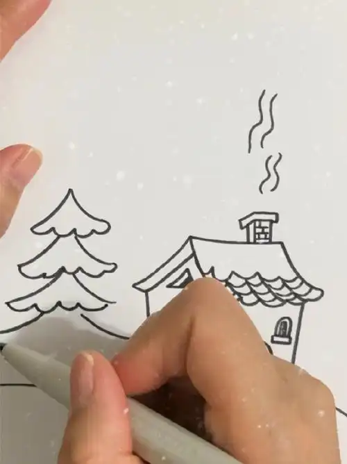 简笔画雪景