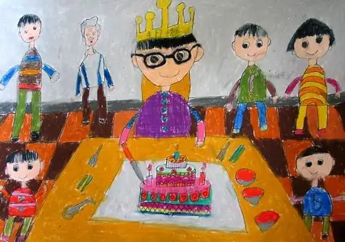 《过生日》/少儿绘画作品/儿童画/网络美术馆_中国少儿美术教育网