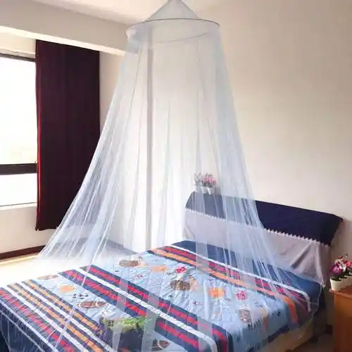 富安娜蚊帐吊顶蚊帐特加密圆顶公主宫廷落地帐纱家用1.