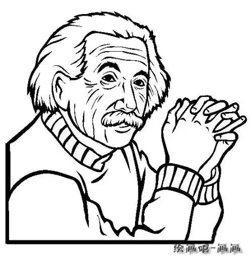 爱因斯坦简笔画图片