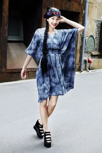 厂家直销扎染人棉面料手工扎染渐变面料茶服民族风梭织扎染面料