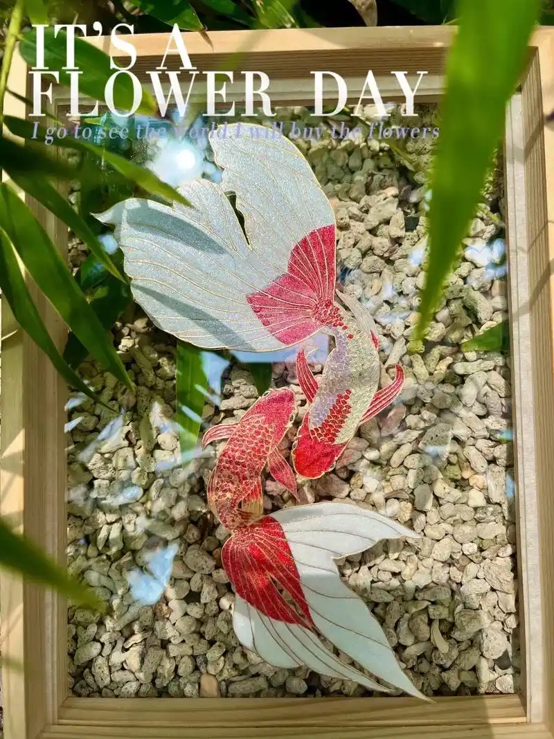 diy彩绘玻璃玻璃画手绘金鱼丹