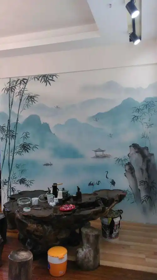 2019年李广深中国画山水手绘墙绘作品欣赏