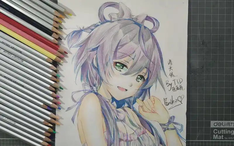 【手绘】600分钟画出洛天依(彩铅)!华风夏韵,洛水天依!