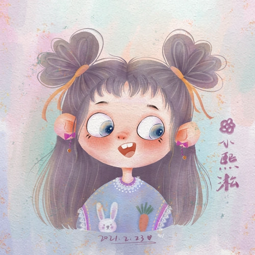 儿童插画水彩可爱男孩女孩头像