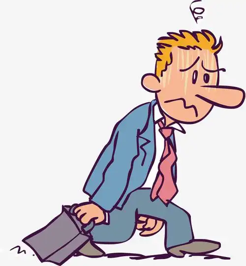 卡通版劳累的商务人员