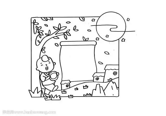 古朗月行古诗配画