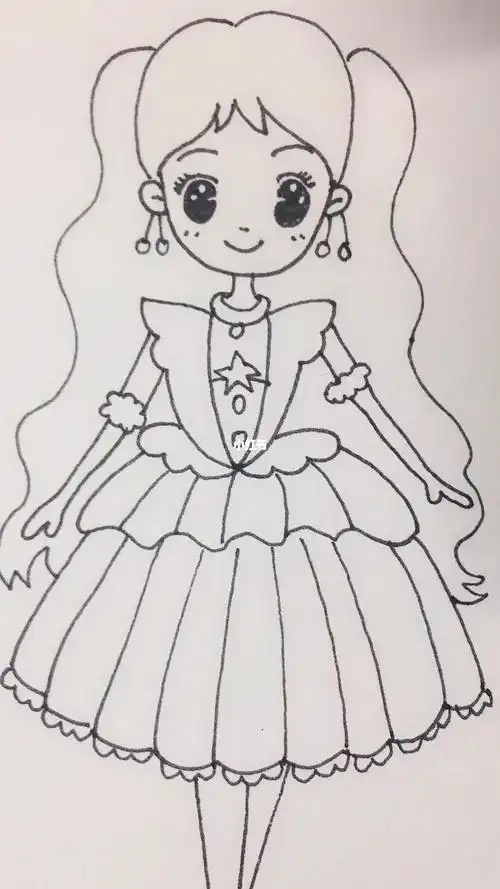 画的公主长裙子简笔画集