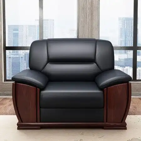 家具办公沙发茶几组合办公室简约会客接待沙发商务皮沙发 西皮单人位