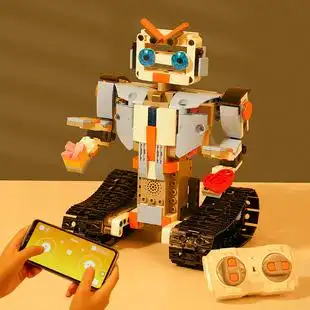 儿童可编程机器人模型积木小颗粒拼装益智玩具6岁7岁男孩10岁以上