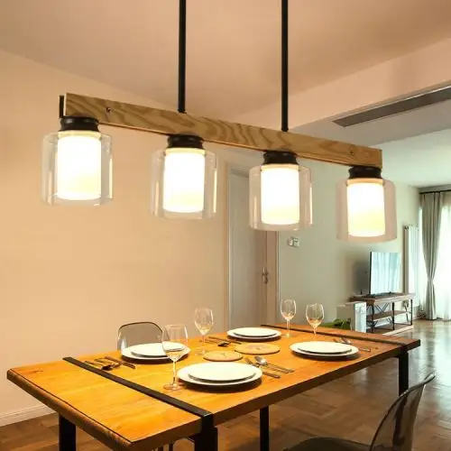 北欧餐吊灯三头实木餐桌灯具个性创意玻璃吊灯简约餐厅饭厅灯饰