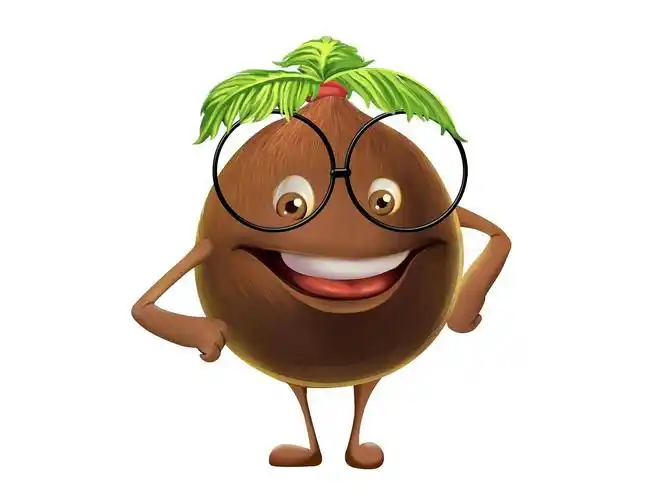 椰子卡通形象绘制