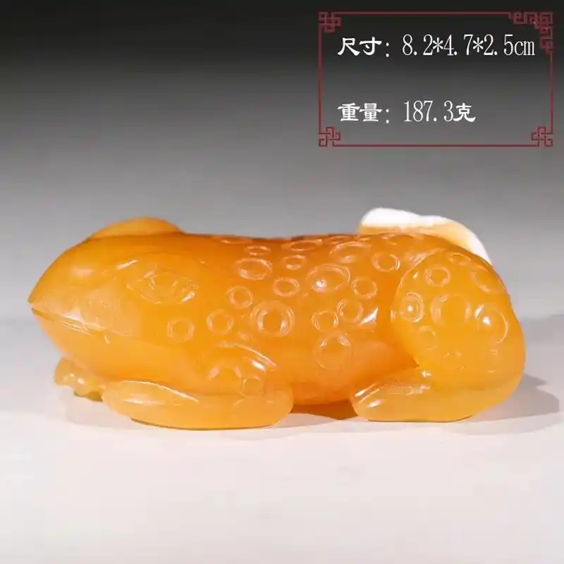 金田黄石三角金蟾手件  编号7757  尺寸长8.2 - 抖音