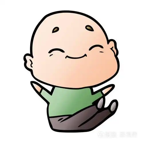 卡通光头男子的矢量插图