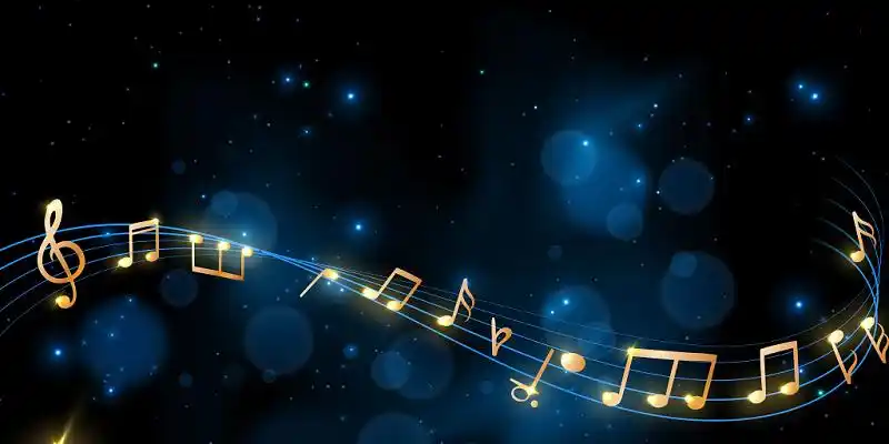 音乐黑色光线音谱音符展板背景