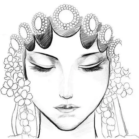 粤剧脸谱简笔画女性