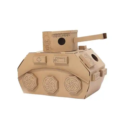 儿童玩具坦克瓦楞纸壳盒板纸箱皮diy手工汽车涂鸦色飞机模型宝宝坦克