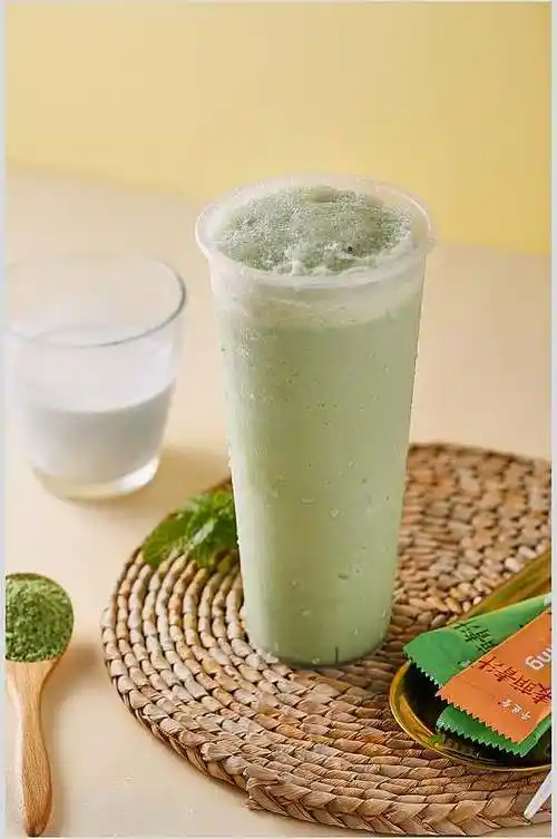 文艺抹茶粉奶茶果汁图片
