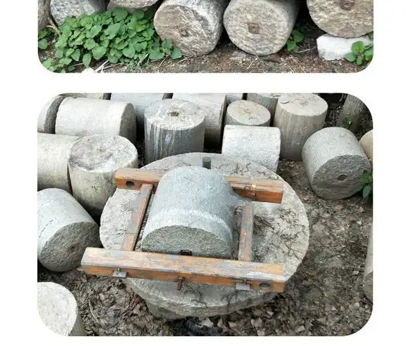 老石磨盘石碾子 旧石器石磨片石磙农村农具老石碾盘 复古园林摆件 1.