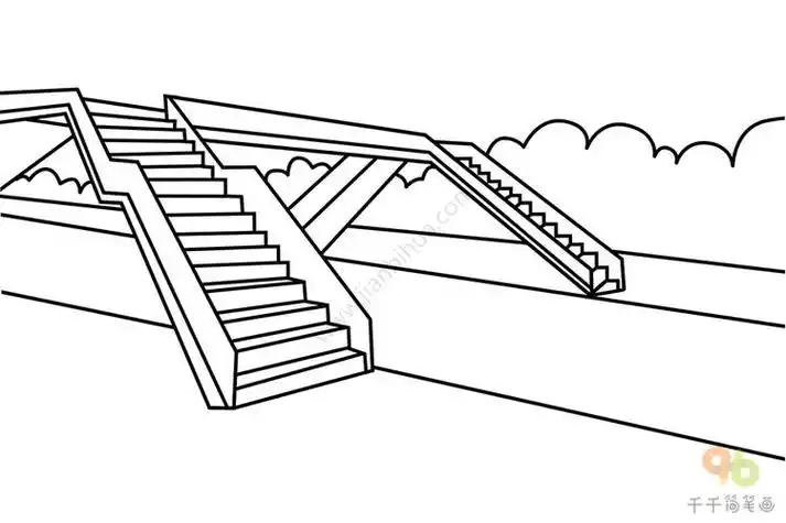 人行天桥简笔画
