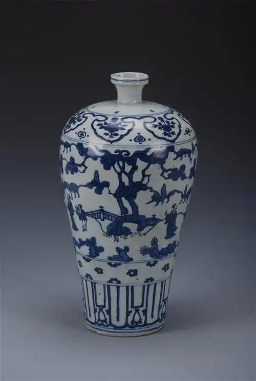 明万历青花大明万历年制款四爱图梅瓶