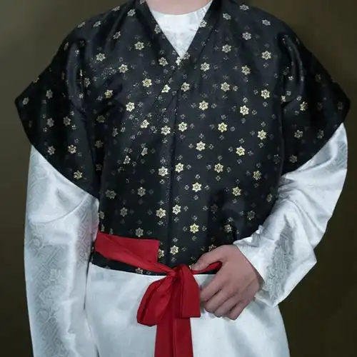 惜物国风馆唐制汉服交领织金小花唐半臂半袖连身唐圆领袍打底衫