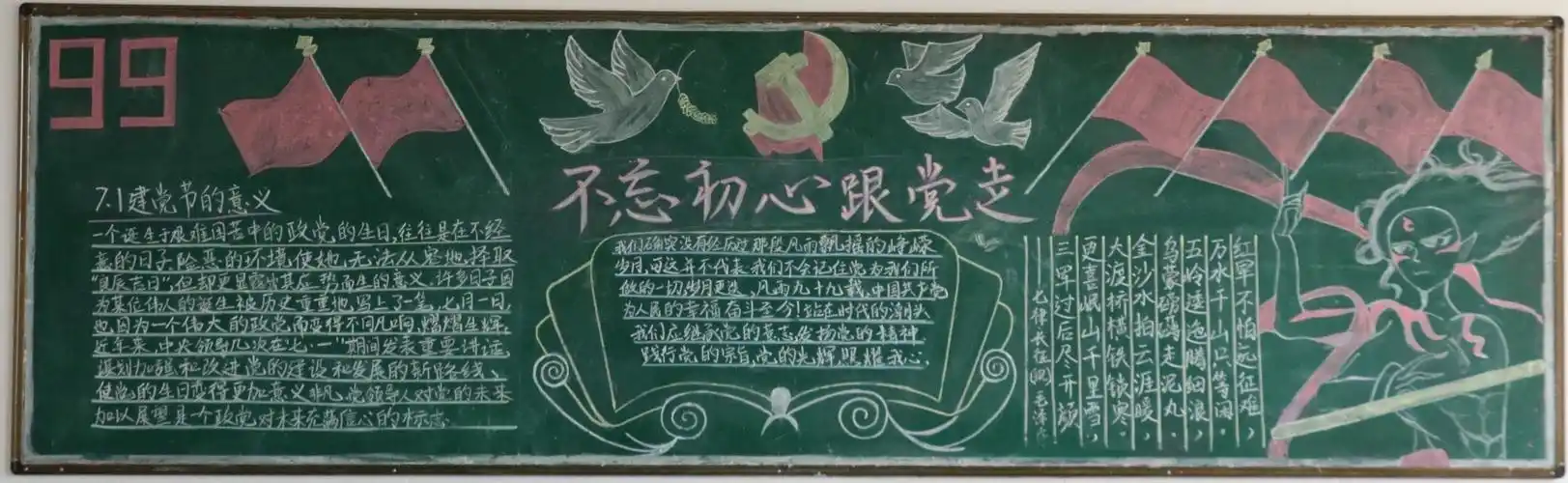 一中麒麟学校黑板报检查评比 写美篇  党的光辉照我心,不忘初心跟党走